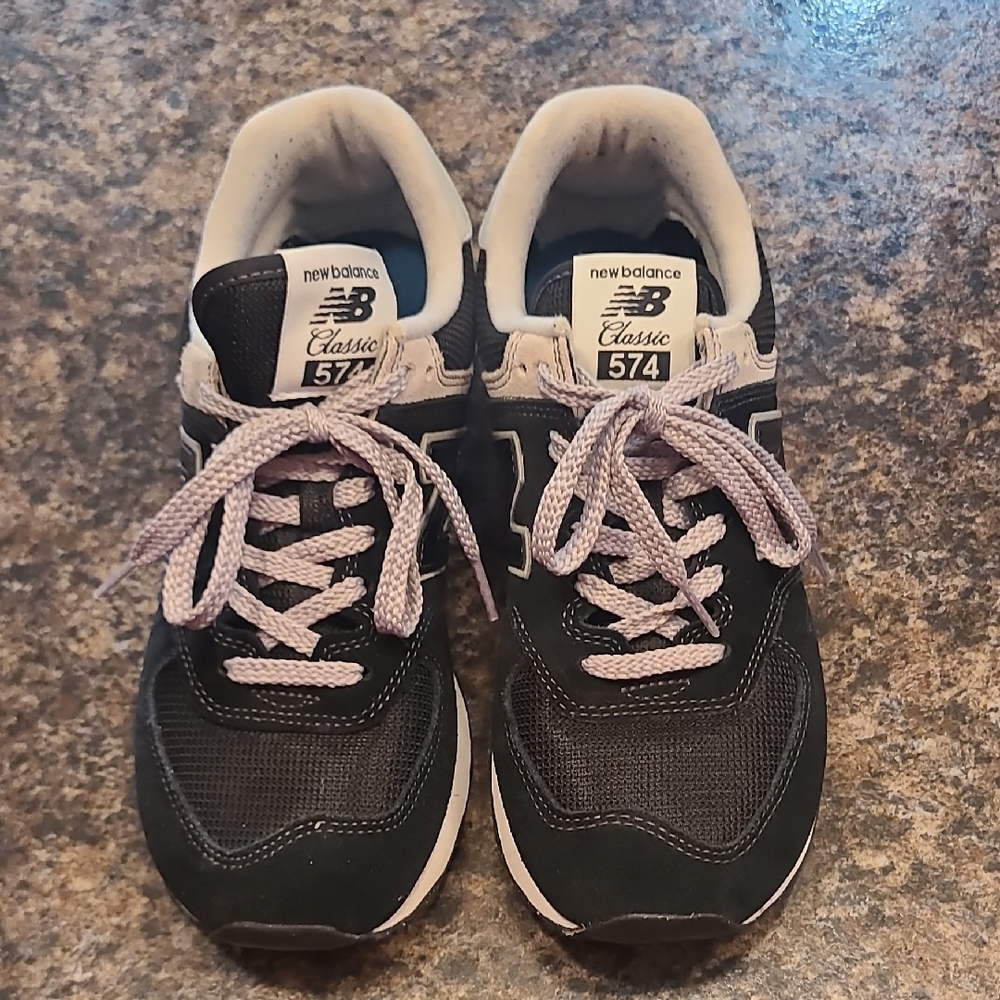New Balance Kids' Black and White Sneakers
